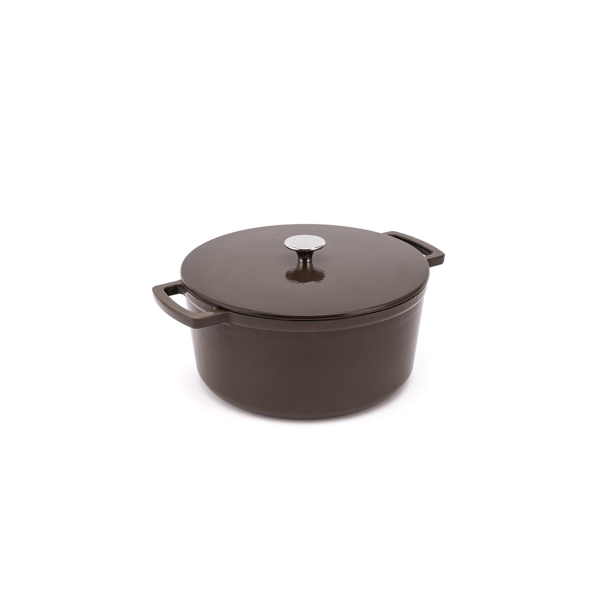 Smaltovaný liatinový hrniec Ember 24 cm hnedý