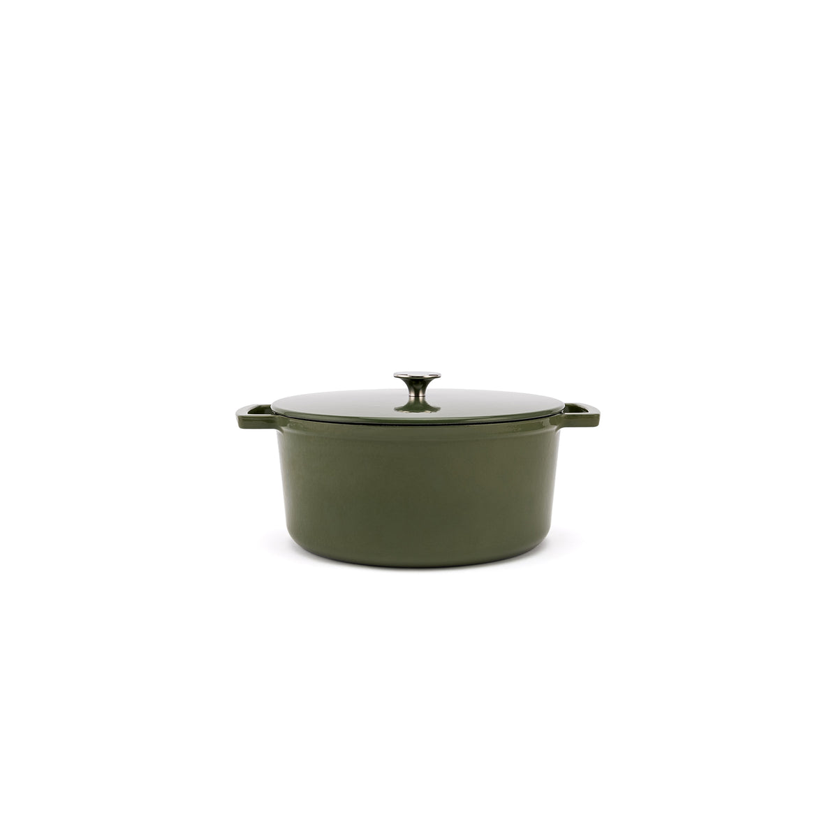 Smaltovaný liatinový hrniec Ember 24 cm olivovozelený