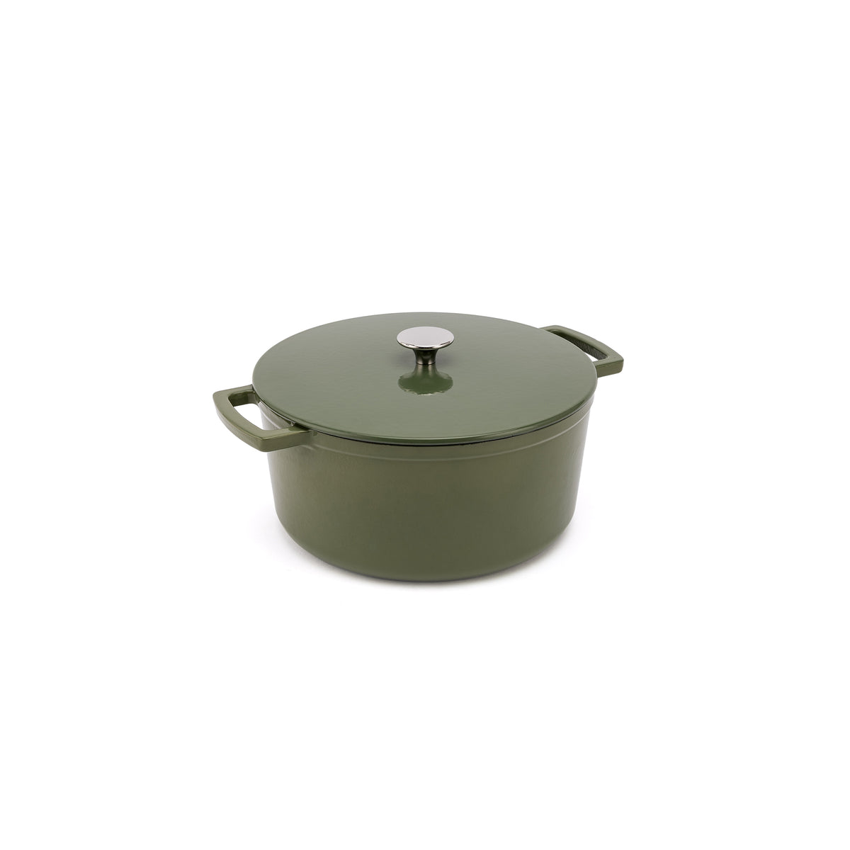 Smaltovaný liatinový hrniec Ember 24 cm olivovozelený