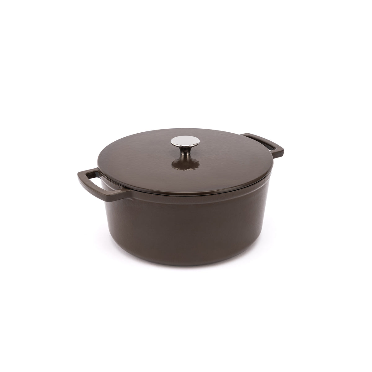 Smaltovaný liatinový hrniec Ember 28 cm hnedý