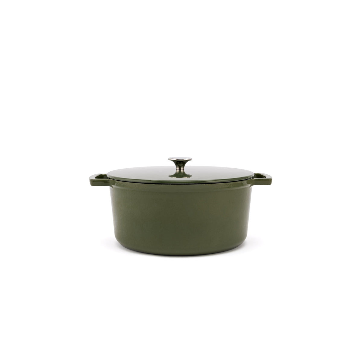 Smaltovaný liatinový hrniec Ember 28 cm olivovozelený