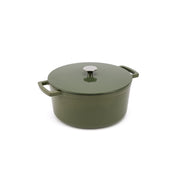 Smaltovaný liatinový hrniec Ember 28 cm olivovozelený