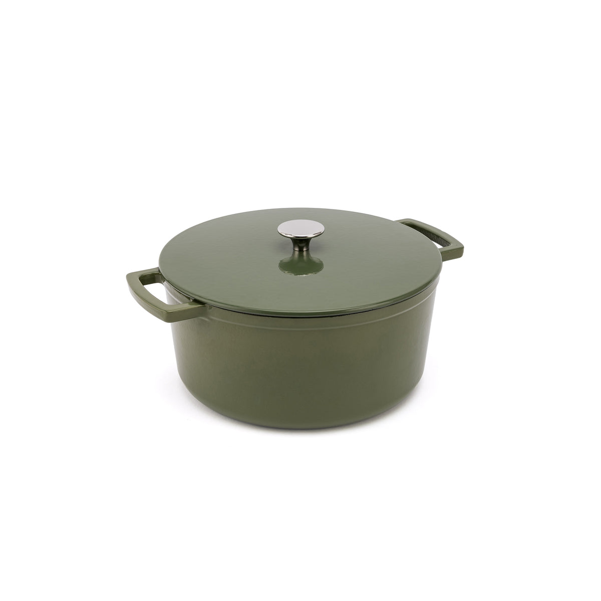 Smaltovaný liatinový hrniec Ember 28 cm olivovozelený