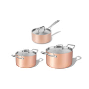 Sada měděných hrnců Tria Copper 3 ks