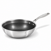 Odolná nerezová Wok pánev Hybrid s hybridním povrchem Ø 28 cm