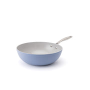 Nepriľnavá keramická panvica wok Zen Ø 28 cm – modrá