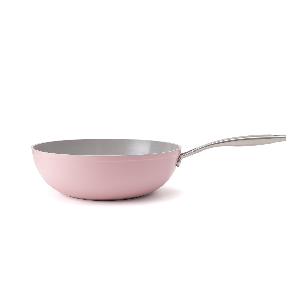 Nepriľnavá keramická panvica wok Zen Ø 28 cm – ružová