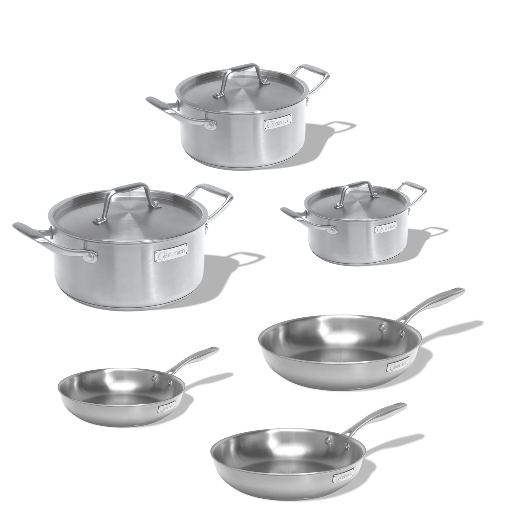 Kompletní nerezového nádobí Tria Plus 6 ks 3 hrnce 3 pánve