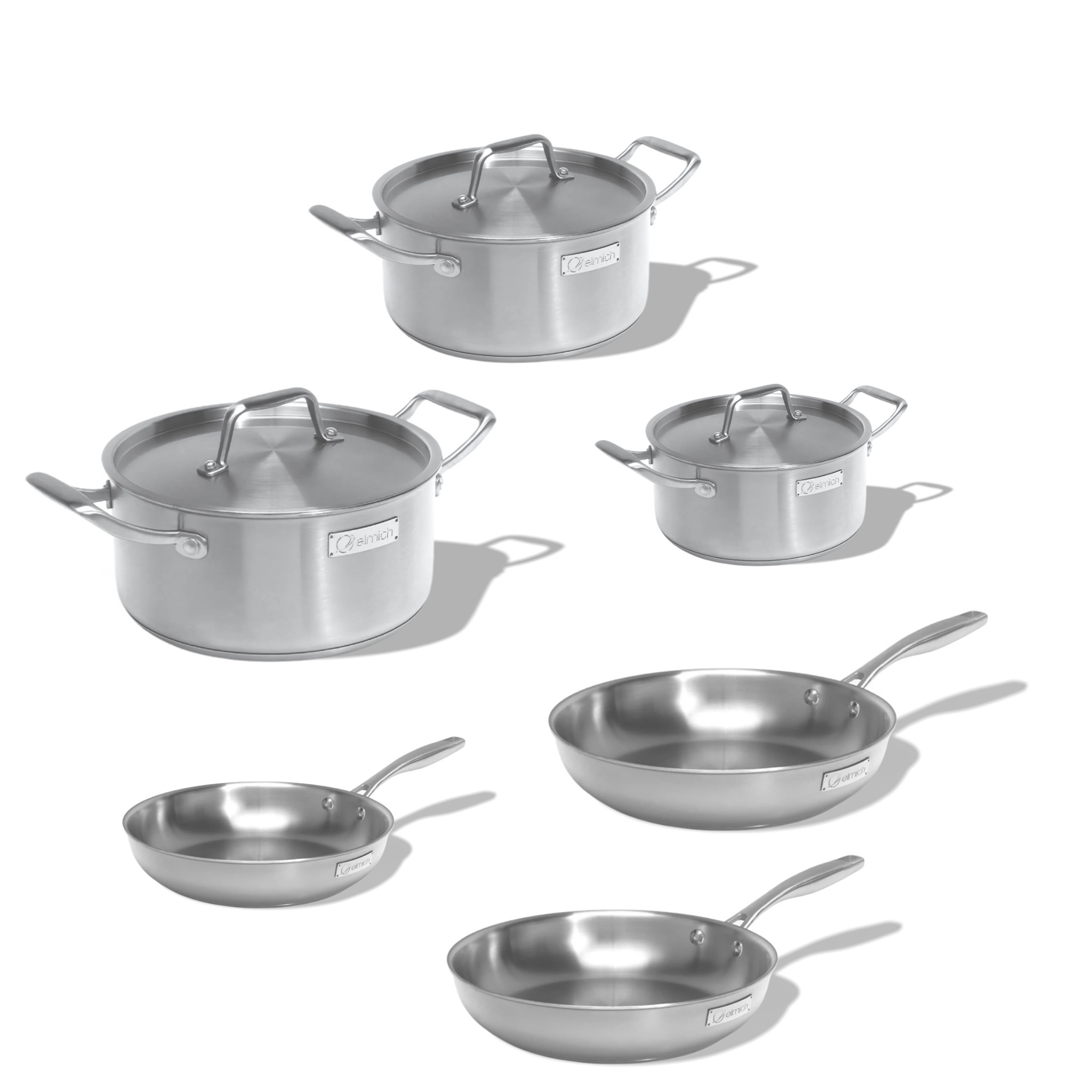 Kompletní nerezového nádobí Tria Plus 6 ks 3 hrnce 3 pánve