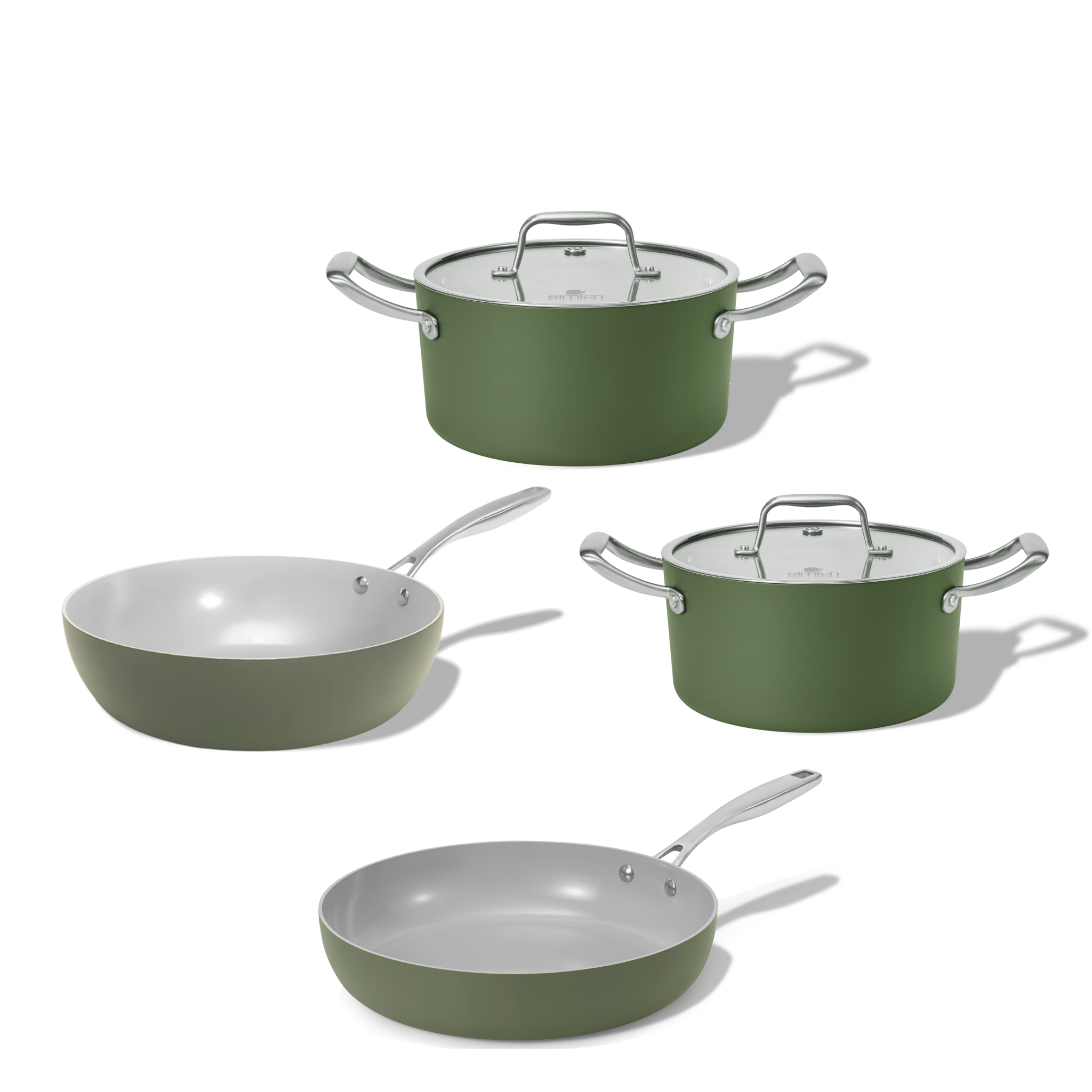 Rodinná sada keramického nádobí Vital 4 ks olivově zelená