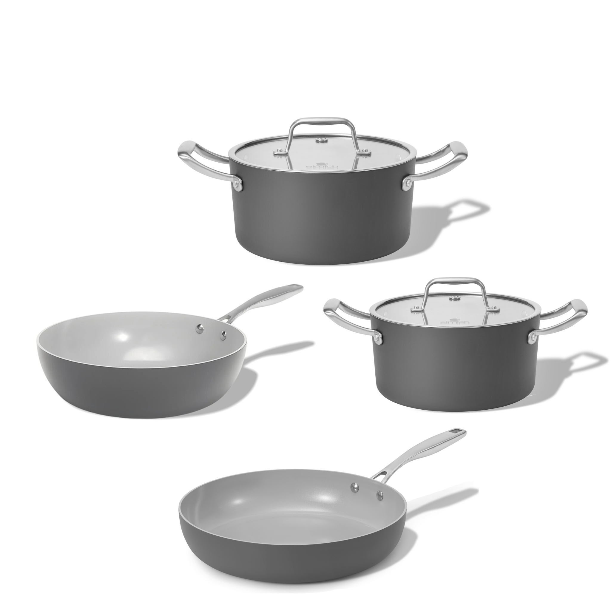 Rodinná sada keramického nádobí Vital 4 ks tmavě šedá