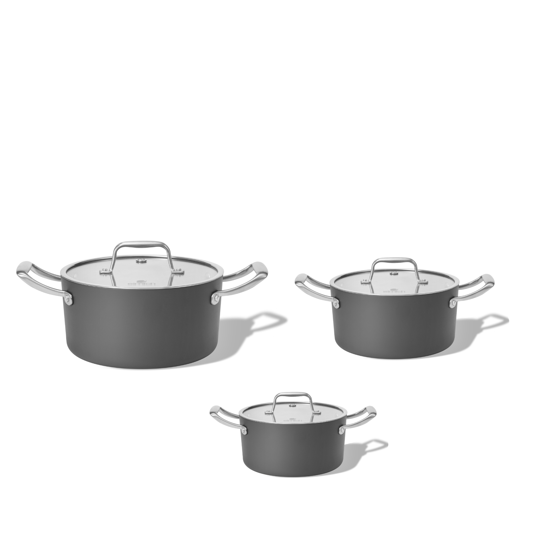 Sada keramických hrnců Vital 3 ks – tmavě šedá