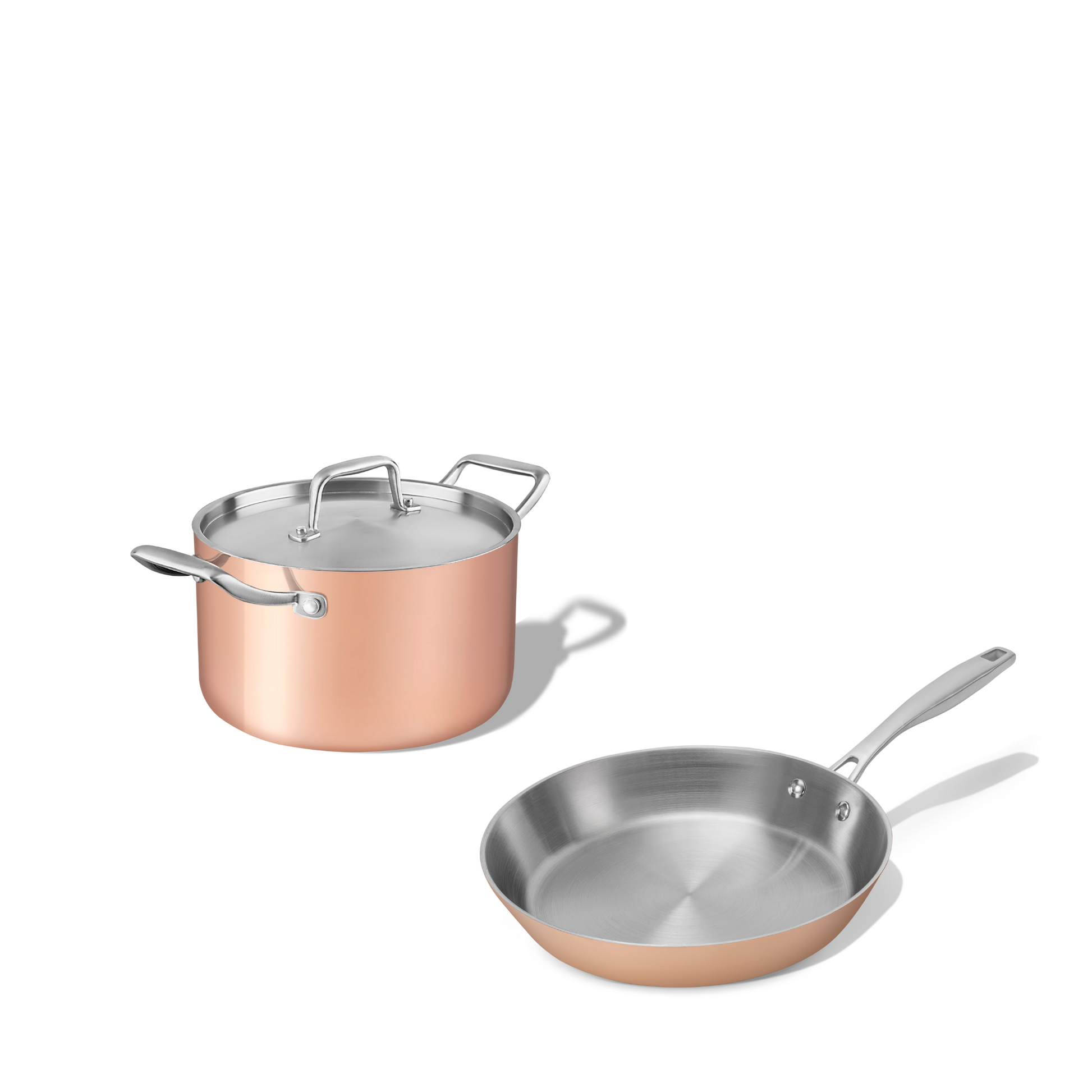 Sada měděného nádobí Tria Copper 2 ks 1 hrnec a 1 pánev