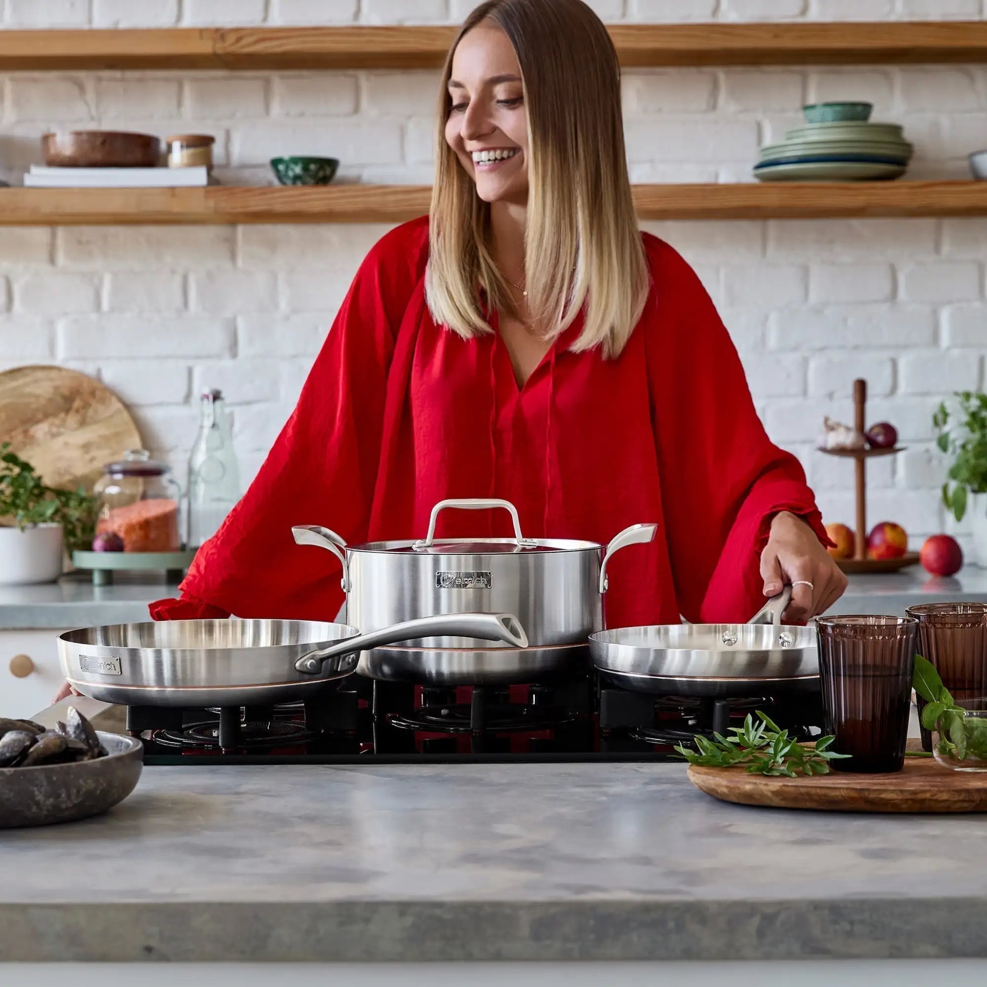 Nerezový hrnec Penta Copper s měděným jádrem pětivrstvá ocel Ø 18 cm (2.5L) 18 cm (2.5 L)