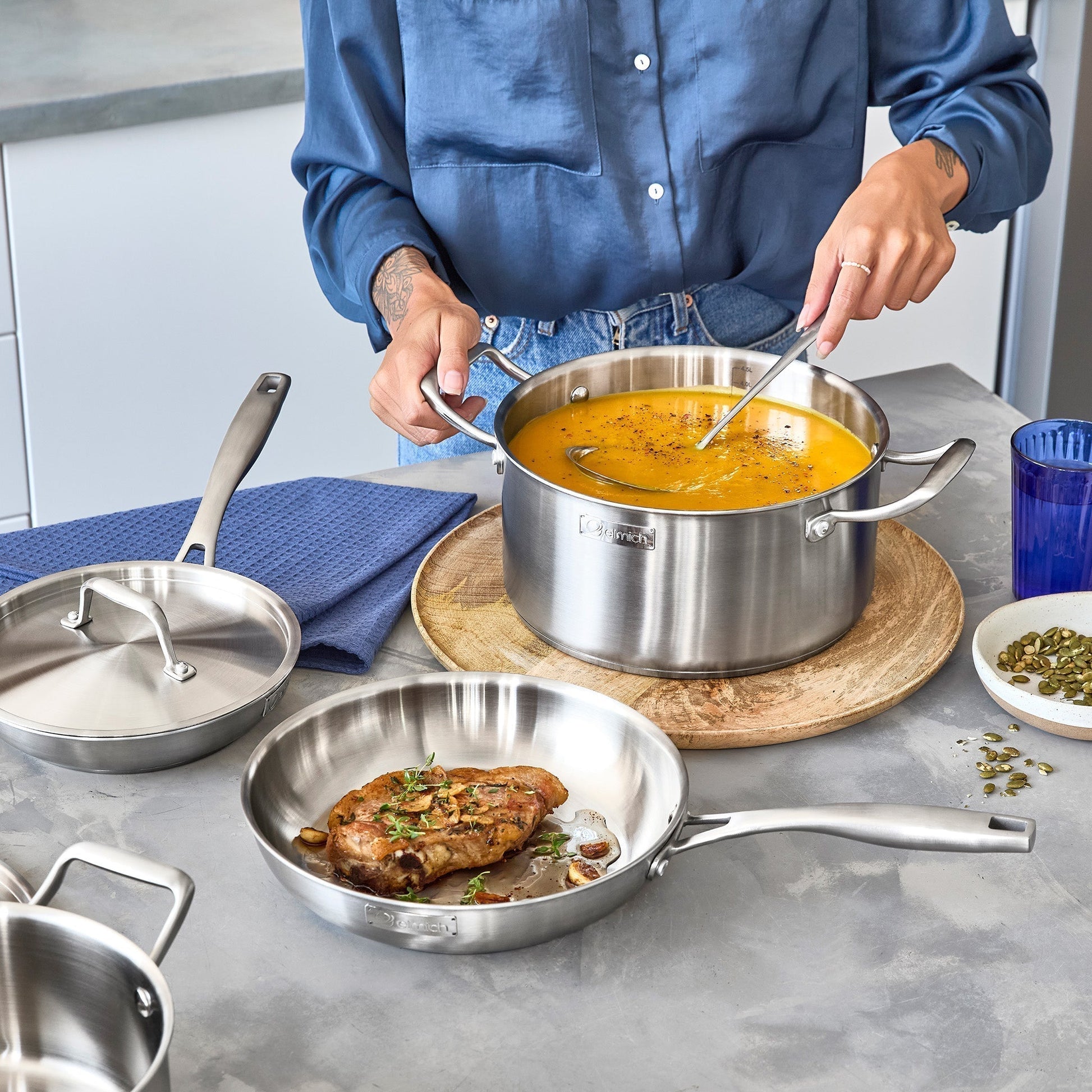 Nerezová pánev Tria Plus z třívrstvé oceli Ø 26 cm 26 cm