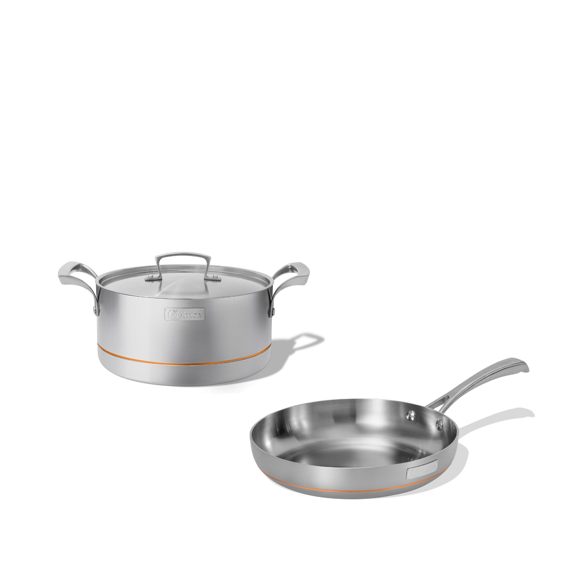 Sada pětivrstvého nerezového nádobí Penta Copper 2 ks 1 hrnec a 1 pánev