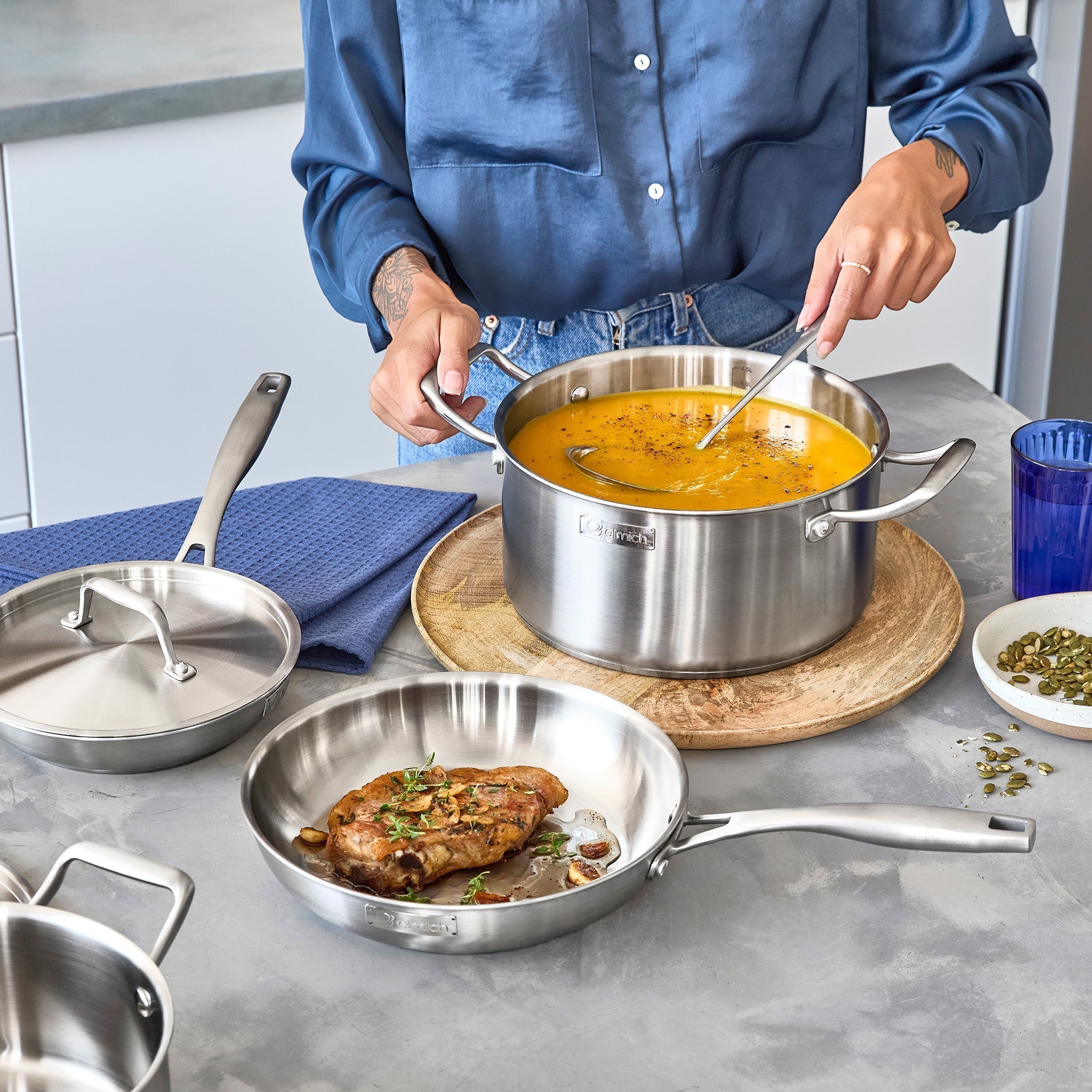 Nerezová pánev Tria Plus z třívrstvé oceli Ø 26 cm 26 cm